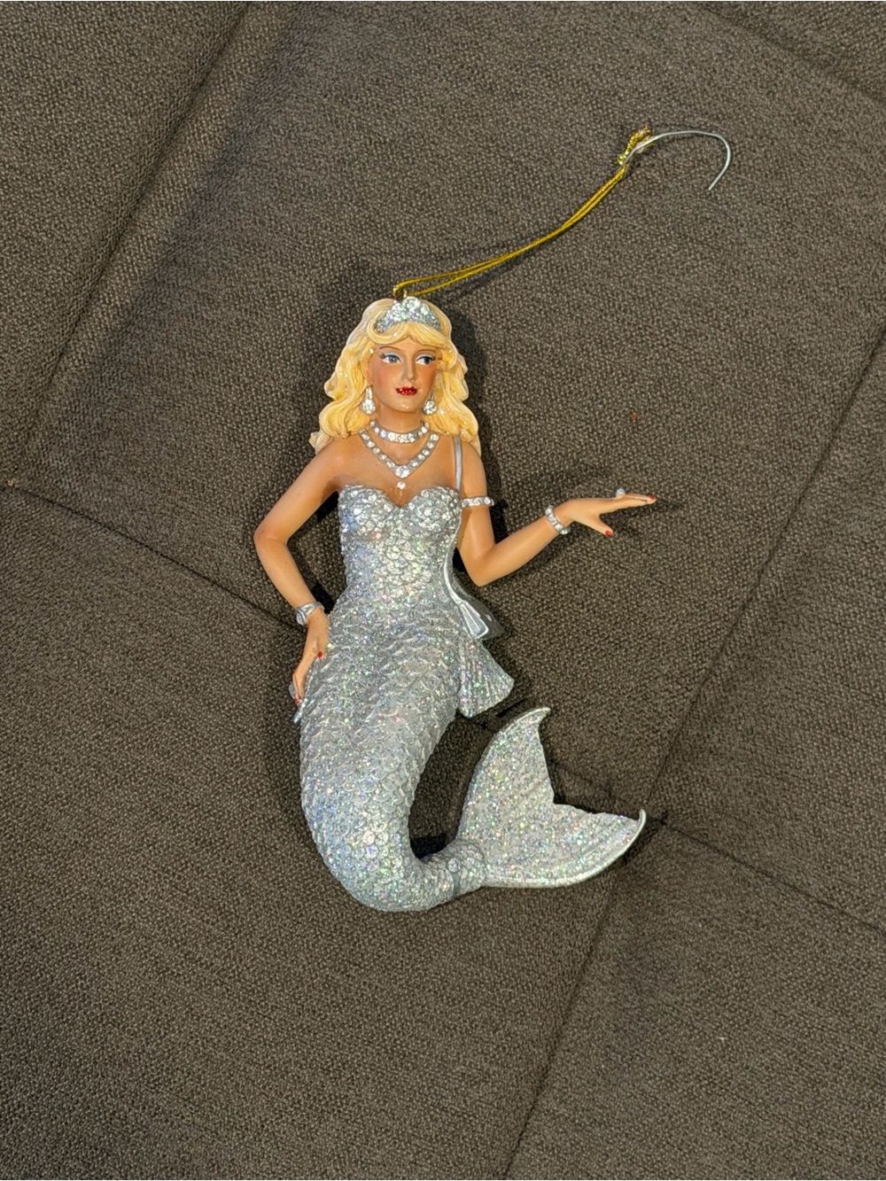 December Diamonds Sparkling Silver Mermaid Ornament